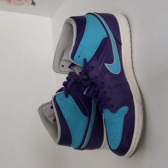 Nike Air Jordan 1 Mid Men's Basketball Shoes Shoe Blue Purple Size Mens 11 - Picture 5 of 9